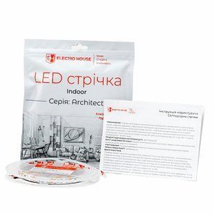 LED стрічка 7Вт 24В SMD2835 60 діодів 1050 Лм теплий білий 3000K, серія Architect, гарантія 3 роки EH-STR1AR24 фото