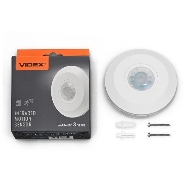 Датчик руху та освітленості VIDEX VL-SPC05W 220V 800W інфрачервоний білий VL-SPC05W фото