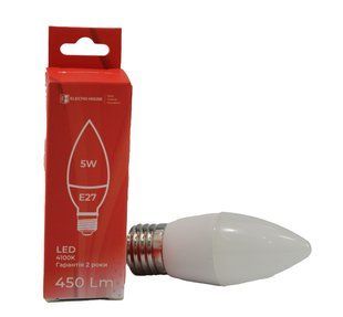LED-лампа С37 5 Вт E27 4100 К 450 Лм 165-265 В EH-LMP-C527N фото