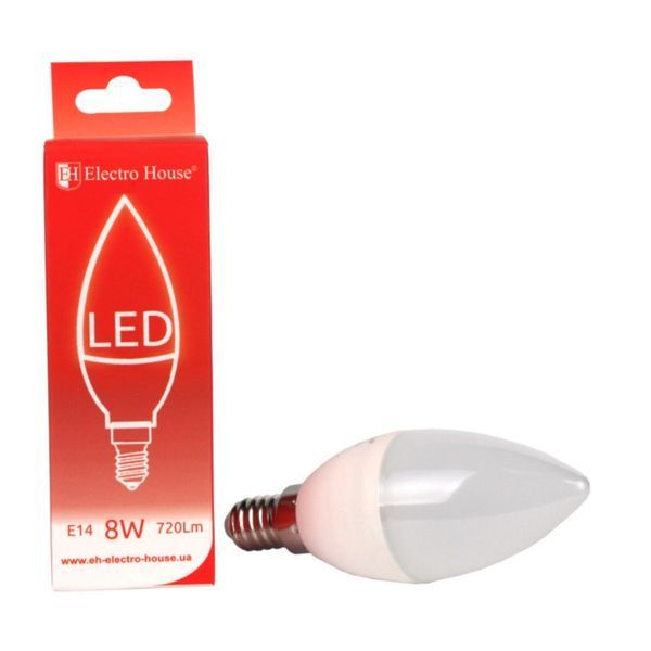 LED лампа С37 8Вт E14 4100К 720 Лм 165-265 В EH-LMP-1253 фото
