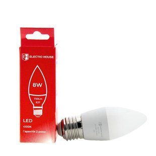 LED лампа С37 8Вт E27 4100К 720 Лм 165-265 В EH-LMP-1254 фото