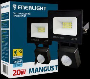 Прожектор ENERLIGHT MANGUST 20Вт 6500K з датчиком MANGUST20SMD80СS фото