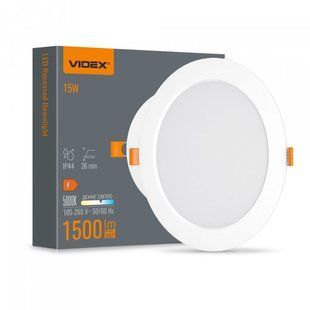 LED світильник Back вбудований круглий VIDEX 15W 5000K VL-DLBR-155 фото