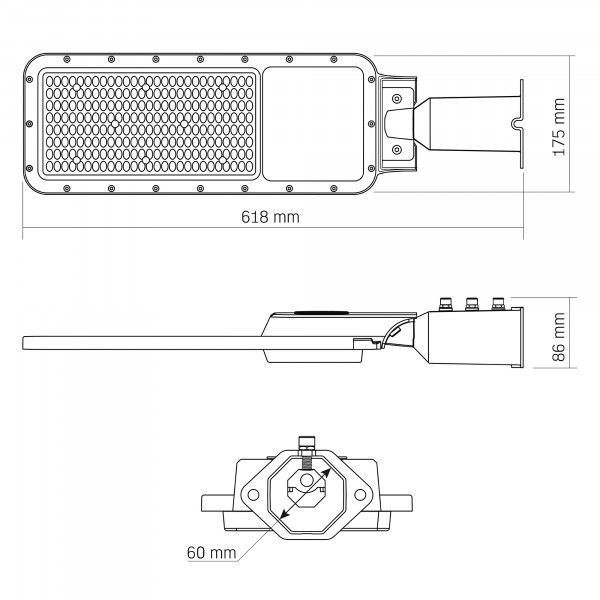 LED ліхтар вуличний VIDEX IP65 SLE17 150W 16500Lm 5000K 220V VL-SLE17-1505 фото