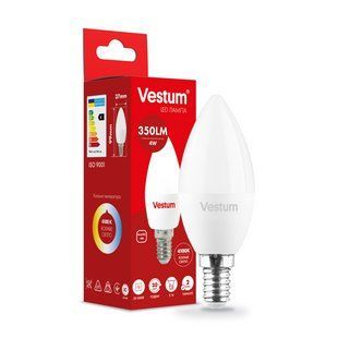 Світлодіодна лампа Vestum C37 4W 4100K 220V E14 1-VS-1307 1-VS-1307 фото