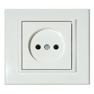 Розетка одинарна без заземлення біла MINA 401-010300-215 фото