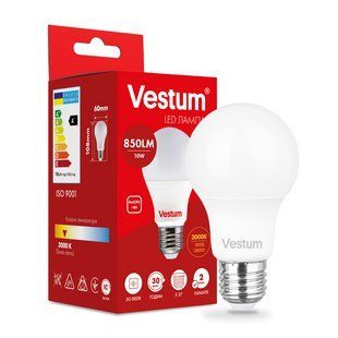 Світлодіодна лампа Vestum A60 10W 3000K 220V E27 1-VS-1106 1-VS-1106 фото