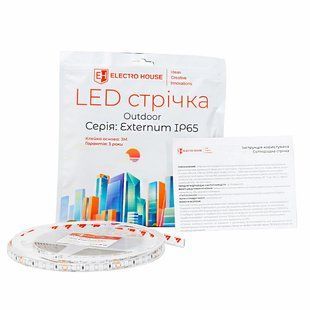 LED стрічка 14Вт 12В SMD2835 180 діодів, червоний, серія Externum IP65 , гарантія 3 роки EH-STR16IPR фото