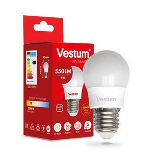 Світлодіодна лампа Vestum G45 6W 3000K 220V E27 1-VS-1202 1-VS-1202 фото
