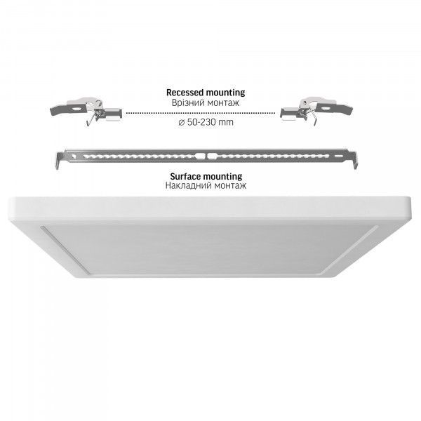 LED світильник квадратний VIDEX DL6S 24W 3000K-4000K-6500K White VL-DL6S-24CW фото