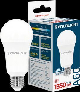 Лампа світлодіодна ENERLIGHT A60 15Вт 4100K E27 A60E2715SMDNFR фото