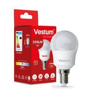 Світлодіодна лампа Vestum G45 4W 4100K 220V E14 1-VS-1207 1-VS-1207 фото