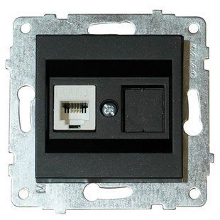 Механізм розетки комп'ютерної (CAT6) GRANO чорний 600-000317-229 фото