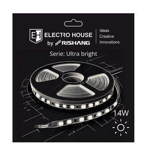 LED стрічка 14Вт 24В SMD2835 180 діодів, 1400 Лм, холодний білий 6500К, серія Ultra Bright Electro House by Rishang EH-STR6RS24 фото