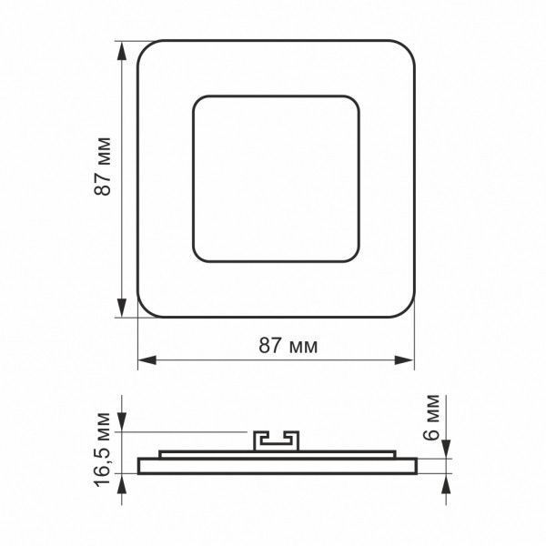 LED світильник вбудований квадрат VIDEX 3W 5000K VL-DLS-035(2) фото