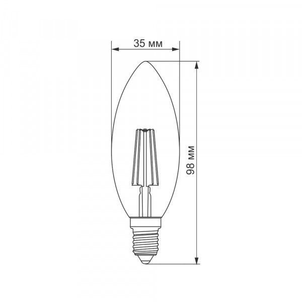 LED лампа TITANUM Filament C37 4W E14 4100K TLFC3704144 фото