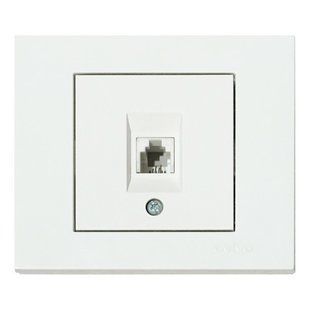 Розетка телефонна біла GRANO 400-010300-221 фото