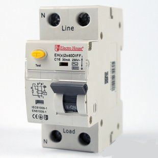 Дифф. автомат 40A 1p+N (2 модулі) 230-240 В 4.5кА EH(x) 2x40DIFF фото
