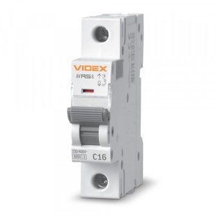 Автоматичний вимикач RS6 1п 16А 6кА С VIDEX RESIST VF-RS6-AV1C16 фото