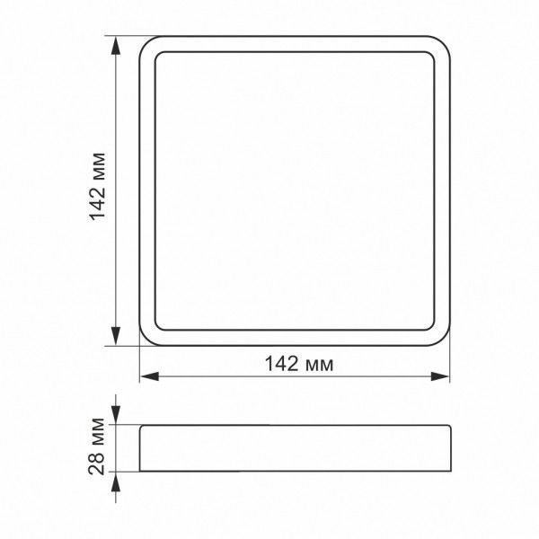 LED Світильник накладний квадрат VIDEX 12W 5000K White VL-DLSS-125 фото