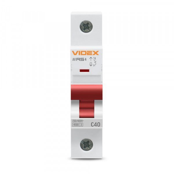 Автоматичний вимикач RS4 1п 40А С 4,5кА VIDEX RESIST VF-RS4-AV1C40 фото